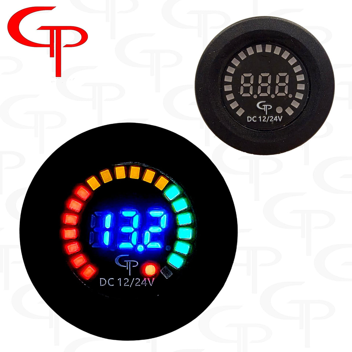 GP Car Audio Digital Volt Gauge with LED Voltage Indicator (12V)