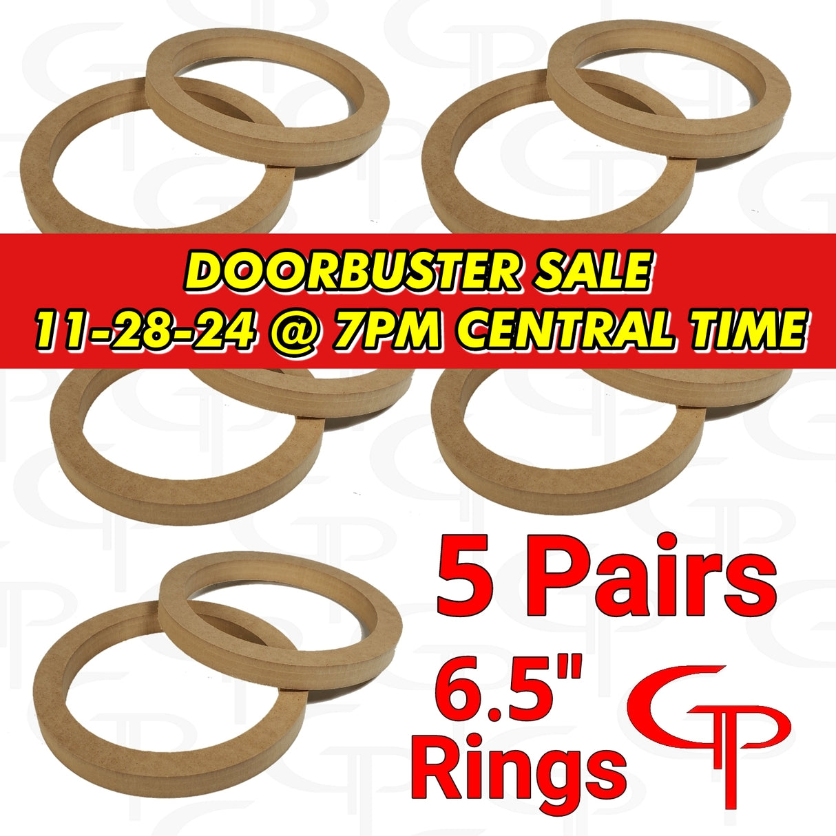 DOORBUSTER GP 6.5" Flush Mount Speaker Rings 5 Pairs
