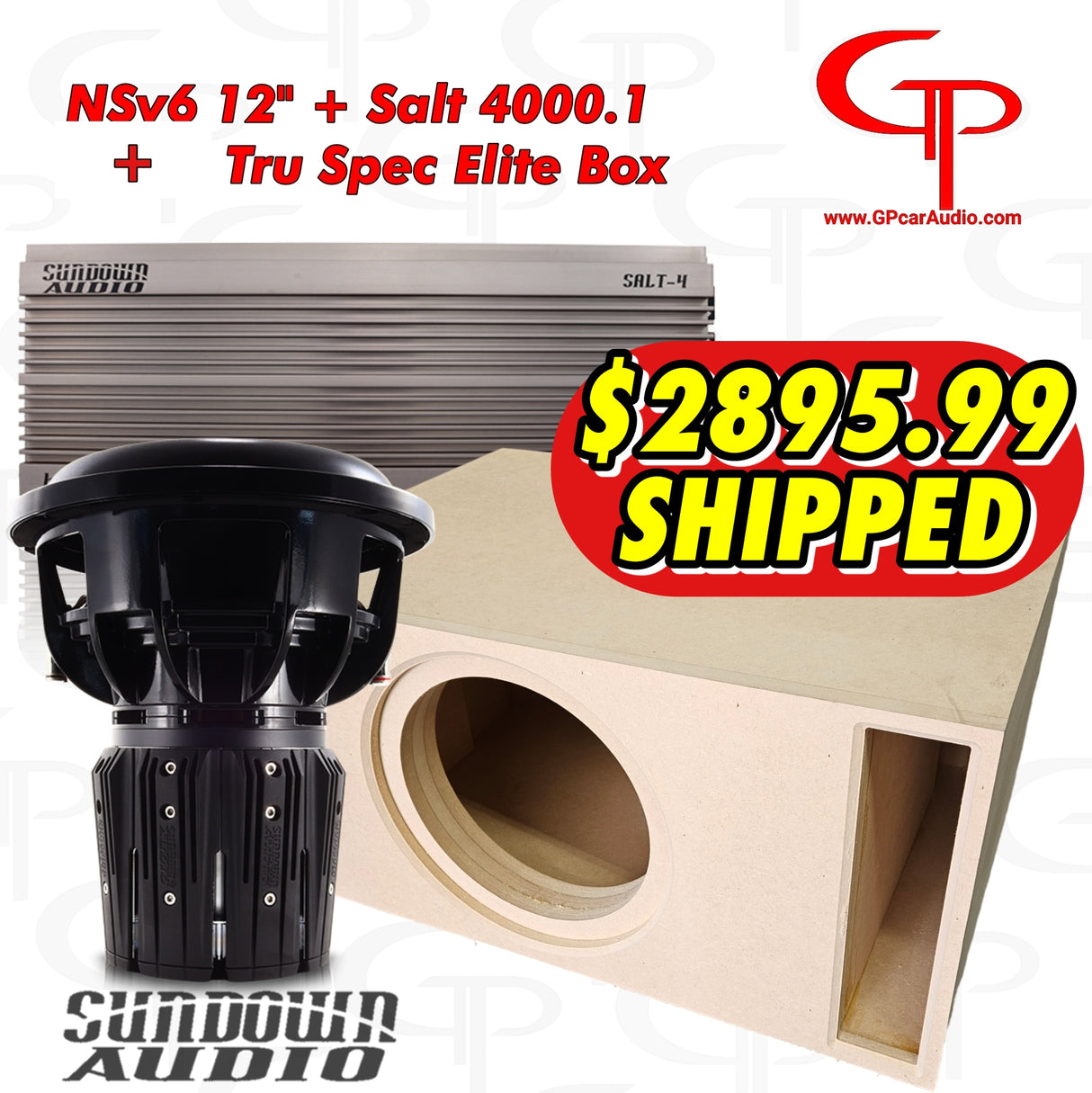 COMBO Sundown Audio NS v.6 12" + Salt-4 Amplifier + Tru Spec Elite Box