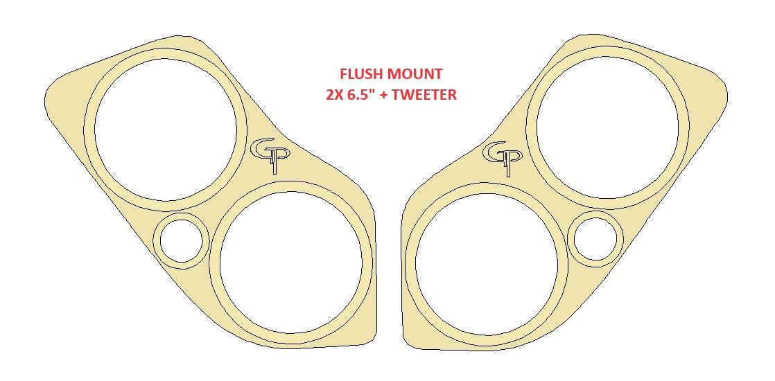 DOORBUSTER GM 00-06 Silverado Tahoe Yukon Suburban Front Door Baffles Flush Mount 2x 6.5" + Tweeter