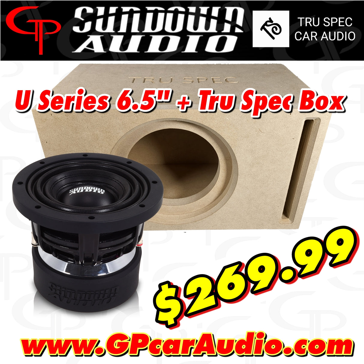 COMBO DEAL: Sundown Audio U 6.5" Subwoofer D2/ D4 + Tru Spec Box