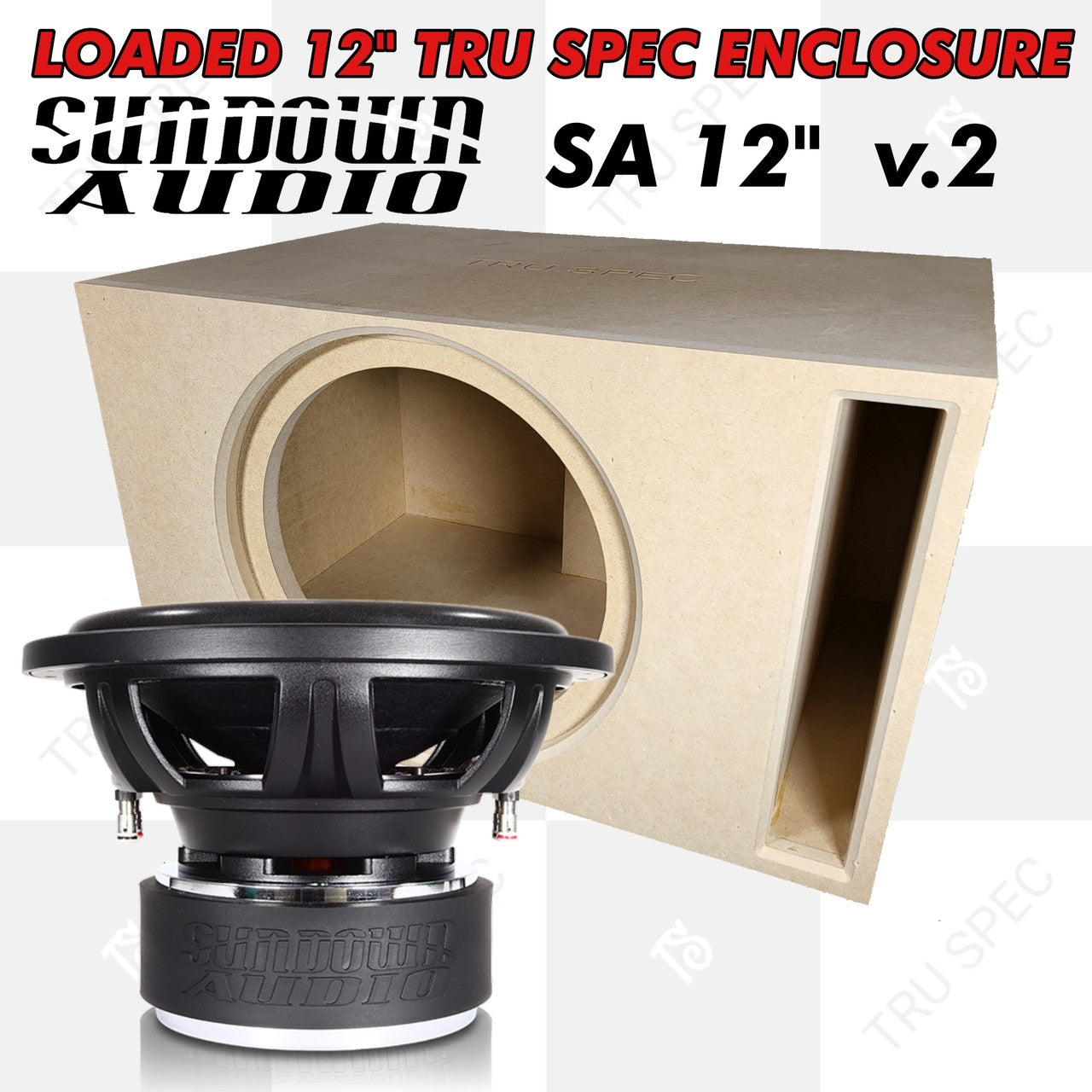 LOADED TRU SPEC Prefab Single 12" Subwoofer Enclosure: Sundown SA 12' v.2