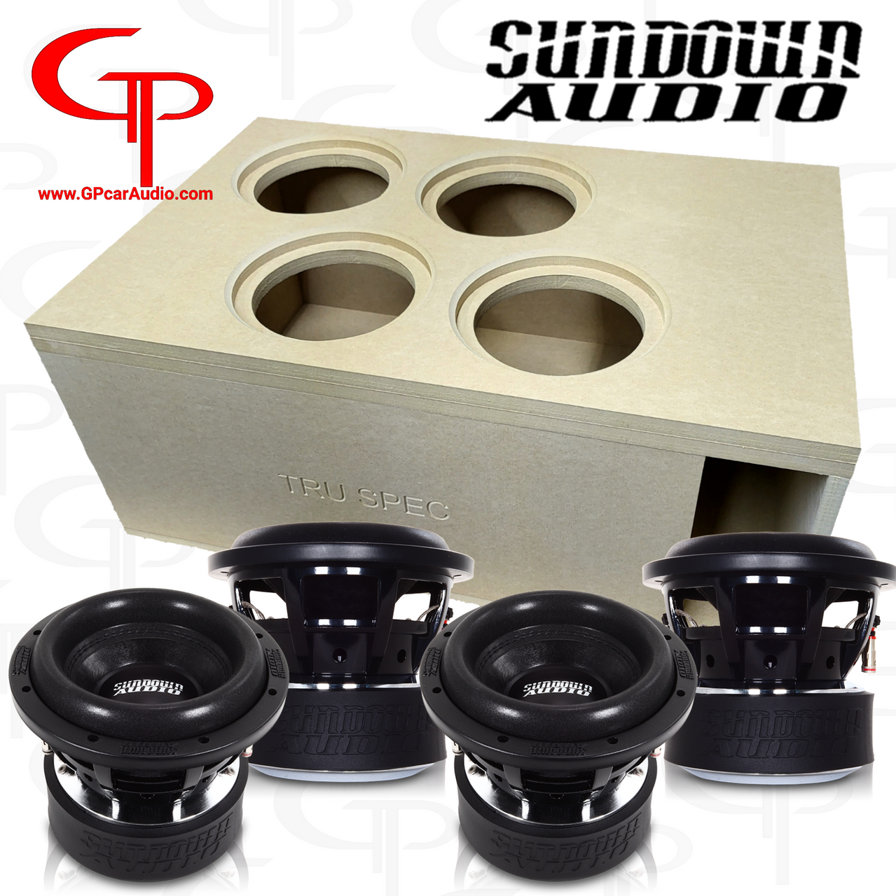 LOADED TRU SPEC Prefab Quad 8" Subwoofer Enclosure Sundown SA8v3