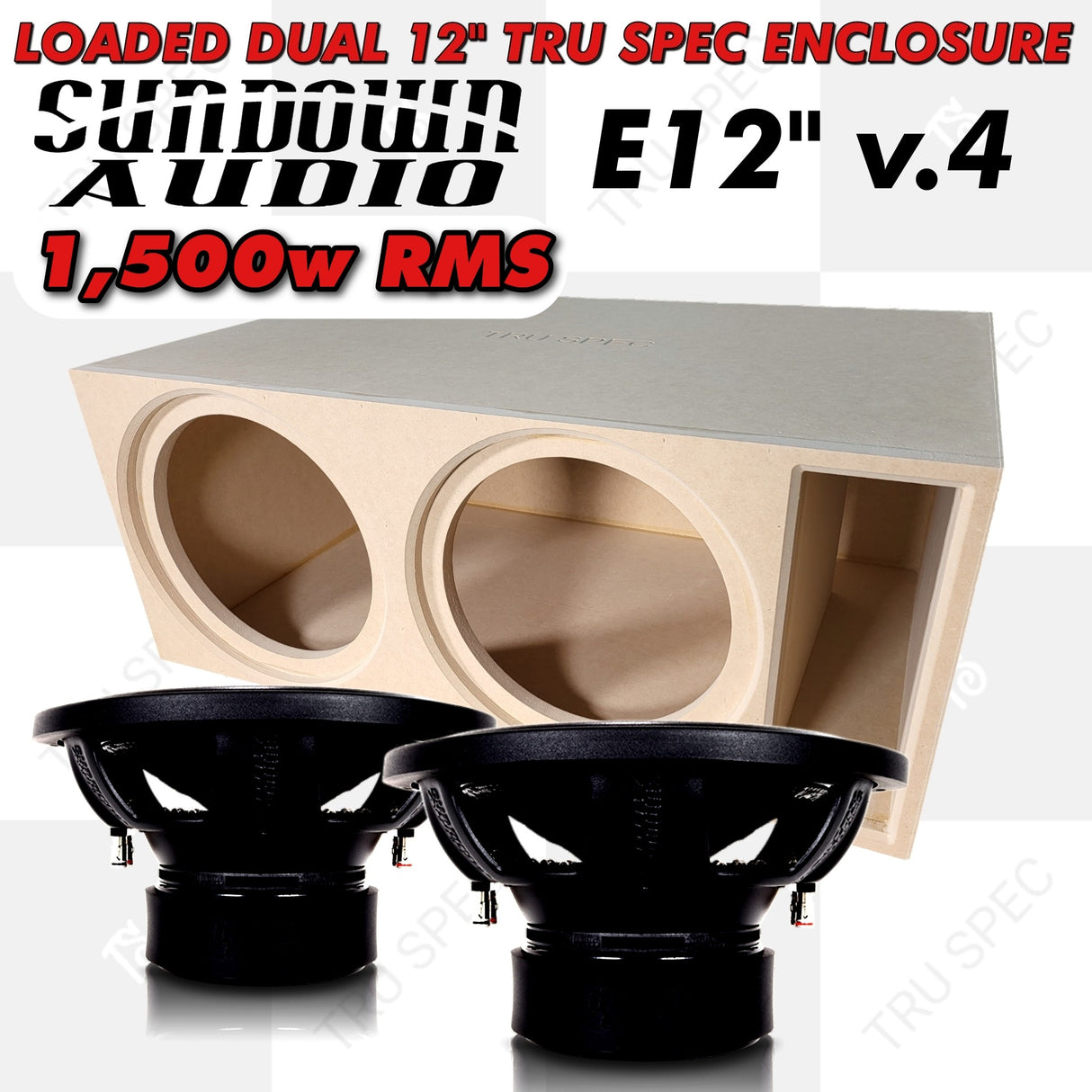 LOADED TRU SPEC Prefab 2x 12" Subwoofer Enclosure: Sundown E12" v.4