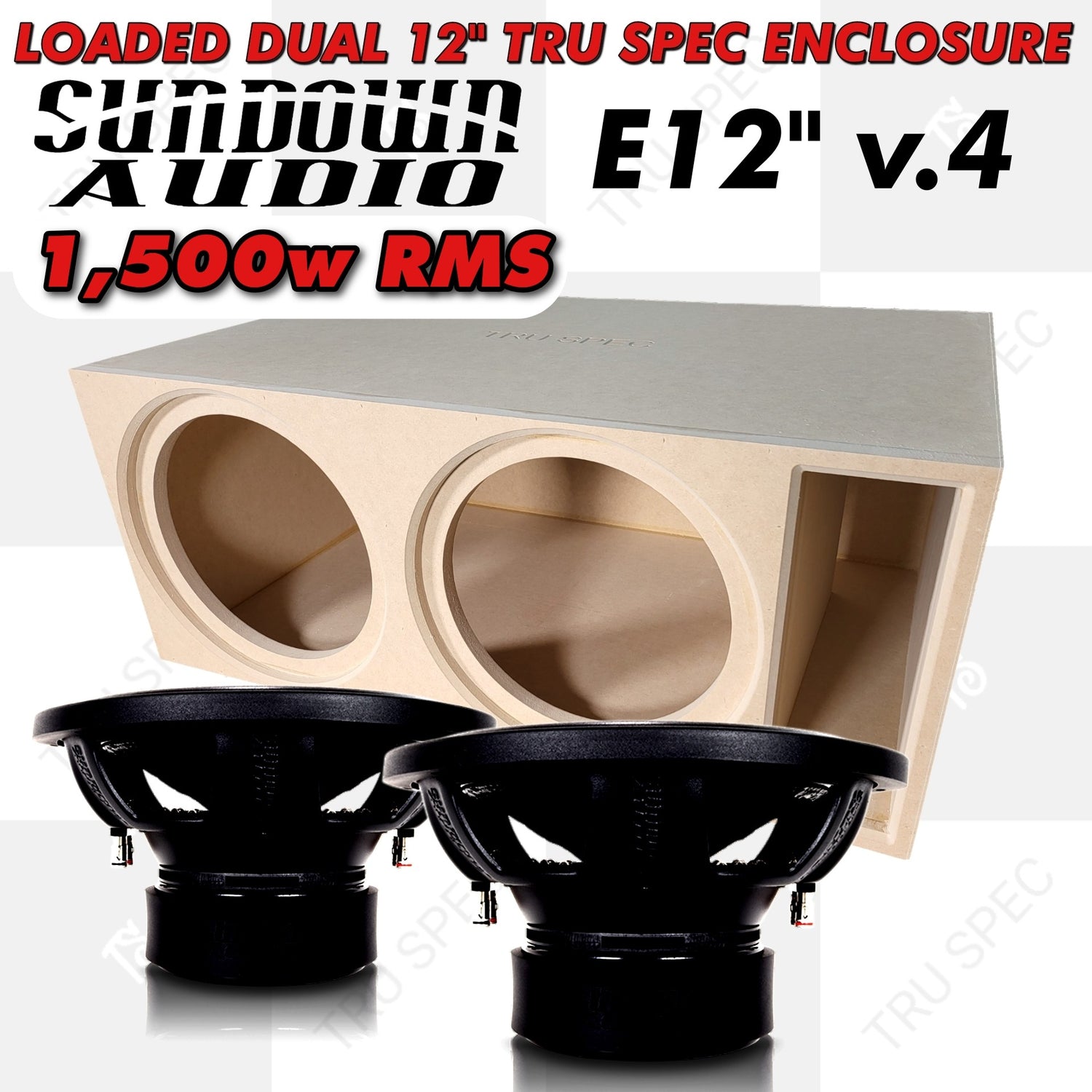 LOADED TRU SPEC Prefab 2x 12" Subwoofer Enclosure: Sundown E12" v.4