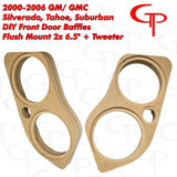 DOORBUSTER GM 00-06 Silverado Tahoe Yukon Suburban Front Door Baffles Flush Mount 2x 6.5" + Tweeter