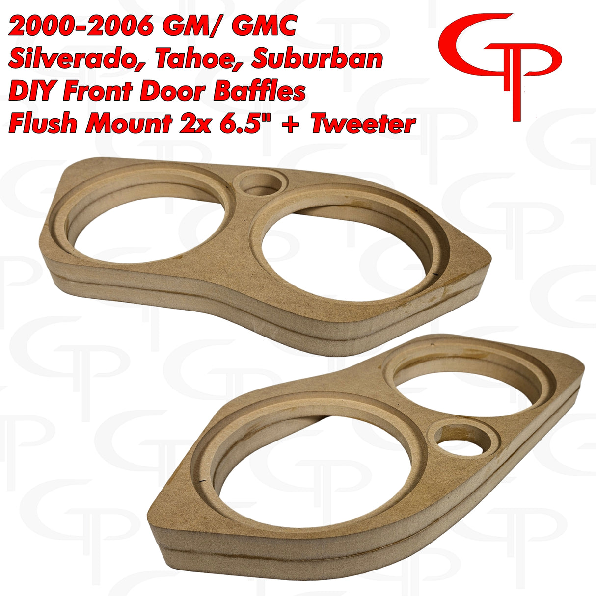 GM 00-06 Silverado Tahoe Yukon Suburban Front Door Baffles Flush Mount 2x 6.5" + Tweeter