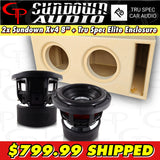 *Doorbuster Dual Sundown Audio Xv4 8" + Tru Spec Elite Enclosure Combo
