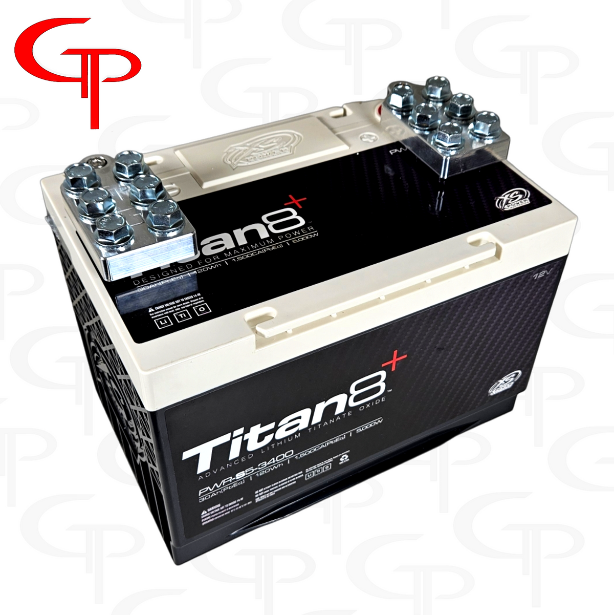 XS POWER TITAN 8 3400 + GP BOLT DOWN 6 SPOT TERMINALS – GP Car Audio