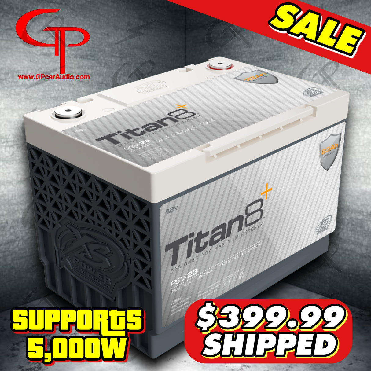 XS POWER TITAN 8 RSV-23 LTO GROUP 34 5,000w  LITHIUM BATTERY