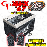 XS Power XMAX 67 Lithium Battery w/ 6 Spot Bolt Down Terminals 67AH