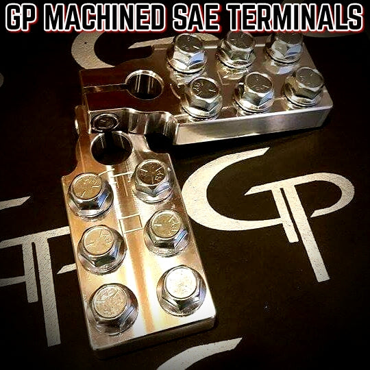 GP Audio V2 SAE Style 6 Spot Machined Battery Terminals