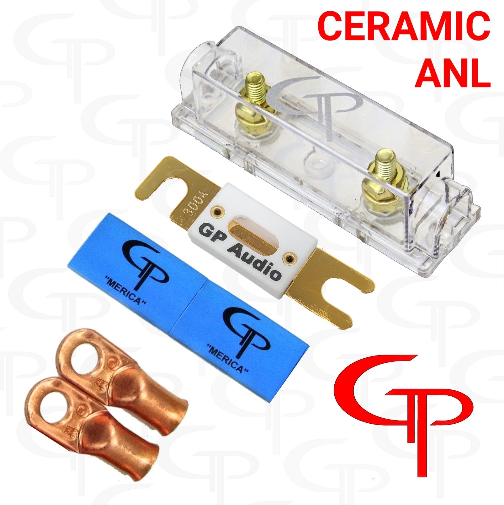 Ceramic GP ANL FUSE & Block W/ 2 LUGS AND SHRINK – GP Car Audio