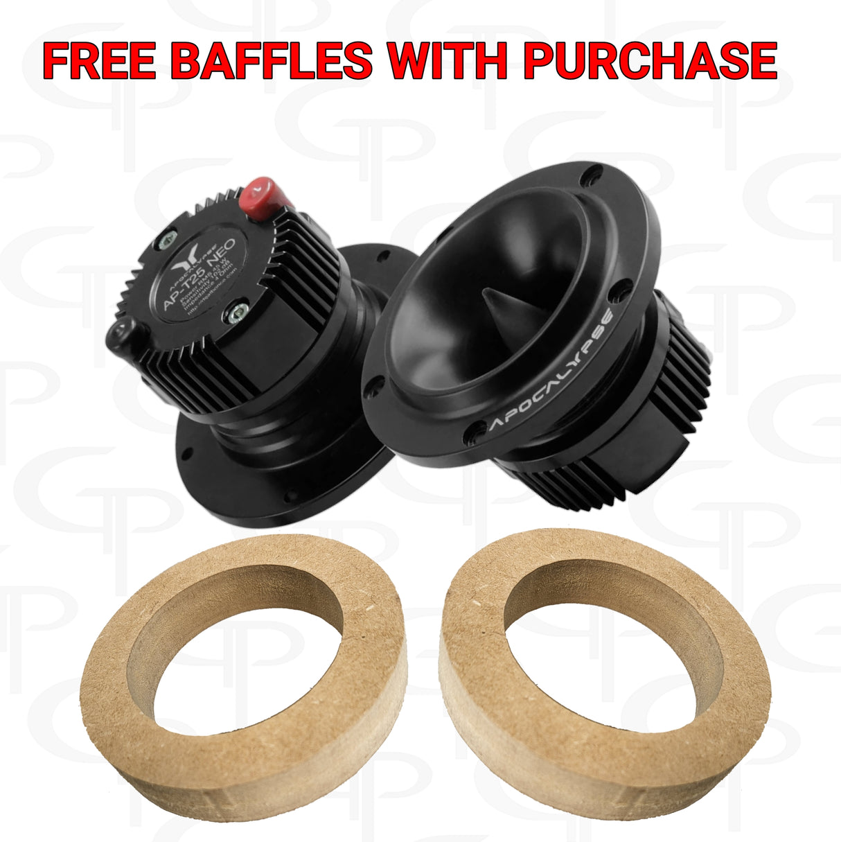 COMBO DEAL: Deaf Bonce AP T25 NEO Super Tweeters (pair)  w/ FREE Baffles