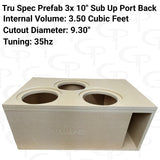 TRU SPEC Prefab Three 10" Sub Up Port Back Subwoofer Enclosure