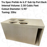 TRU SPEC Prefab Quad 6.5" Sub Up Port Back Subwoofer Enclosure