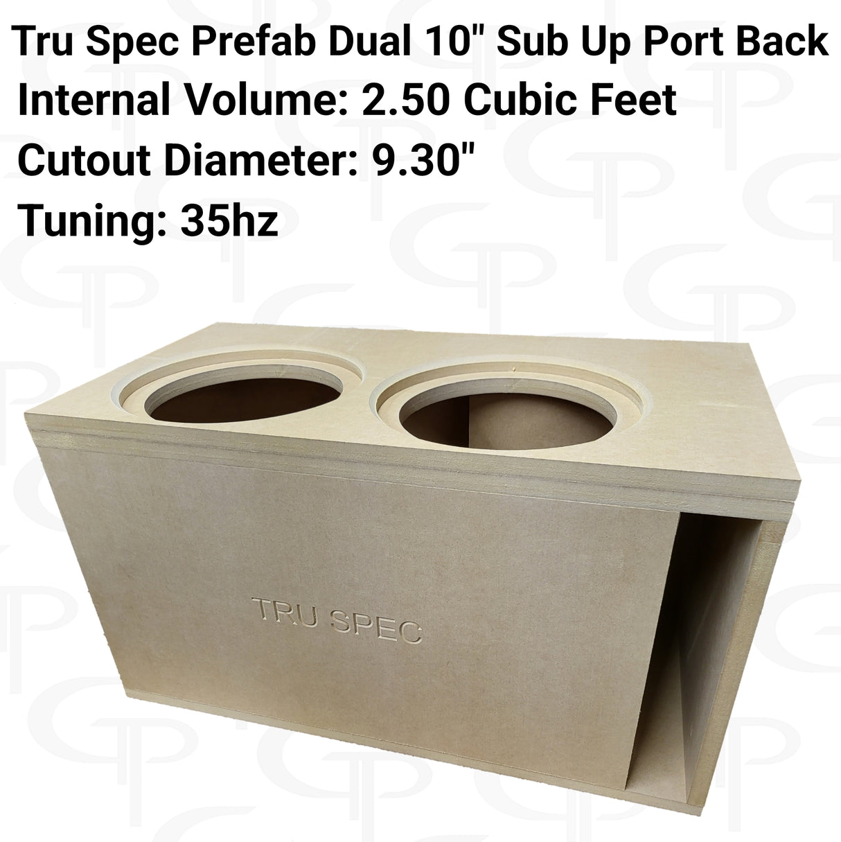 TRU SPEC Prefab dual 10" Sub Up Port Back Subwoofer Enclosure