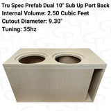 TRU SPEC Prefab dual 10" Sub Up Port Back Subwoofer Enclosure