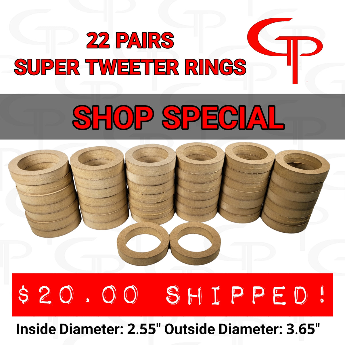 SHOP SPECIAL: 22 Pairs Super Tweeter Rings – GP Car Audio