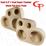 Dual 6.5" + Dual Super Tweter Flush Mount Stack Fab Door Pods Customized