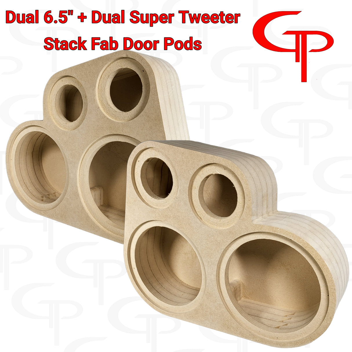 Dual 6.5" + Dual Super Tweter Flush Mount Stack Fab Door Pods