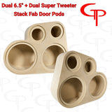 Dual 6.5" + Dual Super Tweter Flush Mount Stack Fab Door Pods Customized