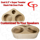 Dual 6.5" + Super Tweter Flush Mount Stack Fab Door Pods Customized