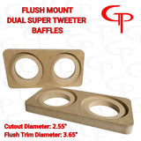 GP Dual Flush Mount Super Tweeter Door Pod Baffle