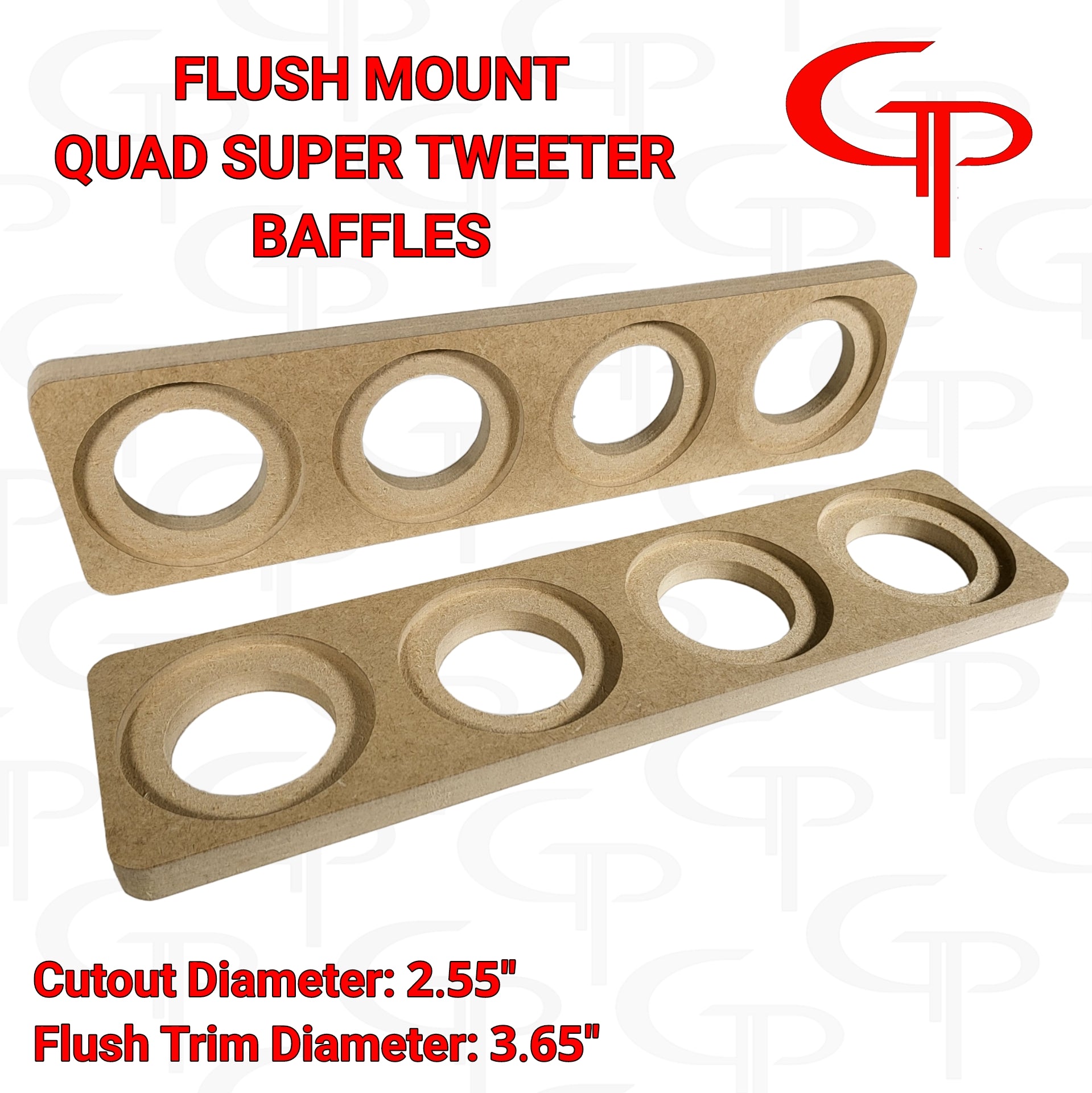 LP｜GAI – Damaging Noise 帯インサート付 GP Quad Flush Mount Super Tweeter Door Pod Baffle (Pair) – GP Car