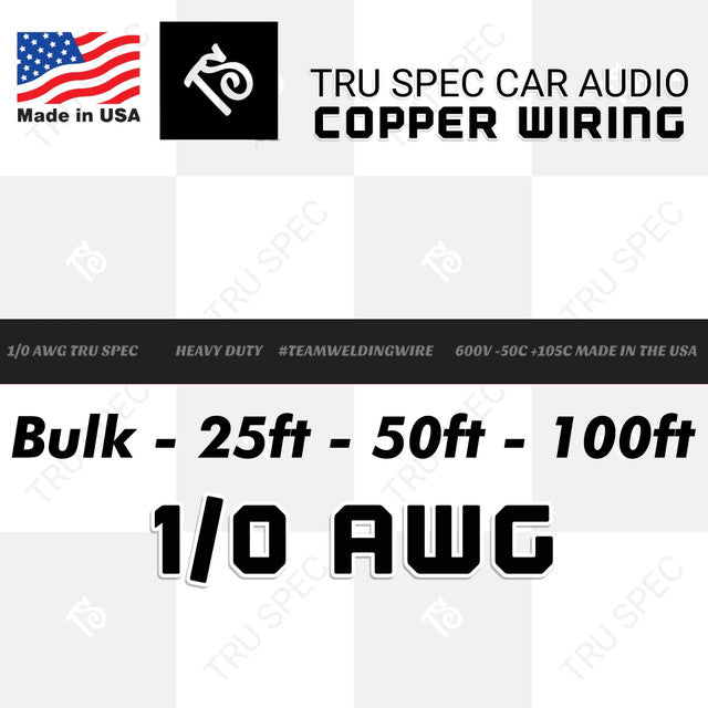 Bulk 1/0 AWG Tru Spec #TeamWeldingWire Copper Wire Black