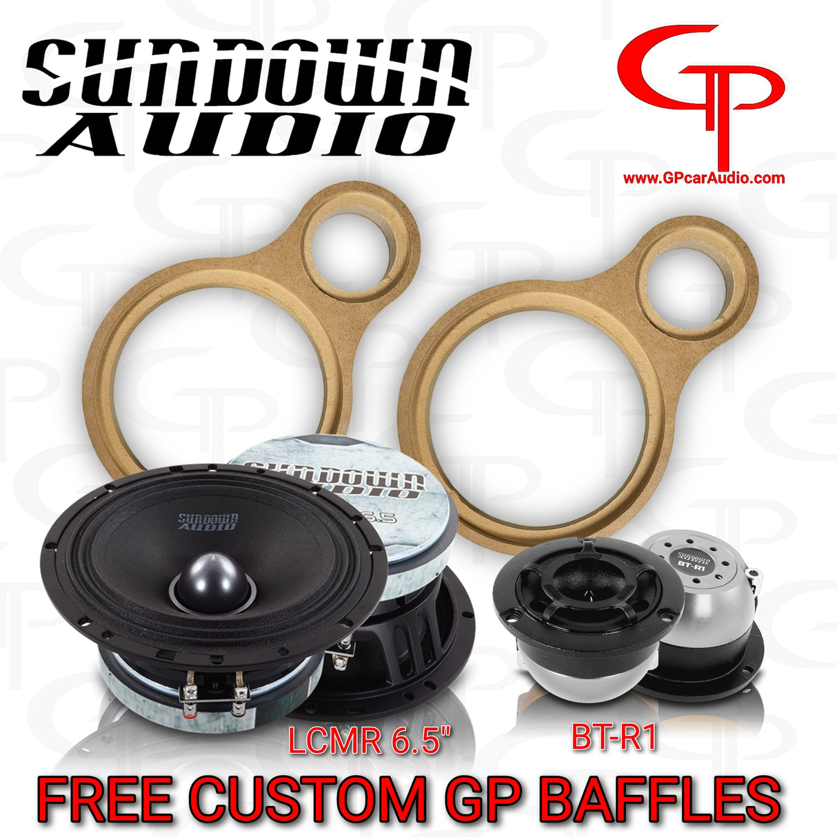 COMBO: Sundown Audio LCMR-6.5" + BT-R1 + Custom Baffles (Pair)