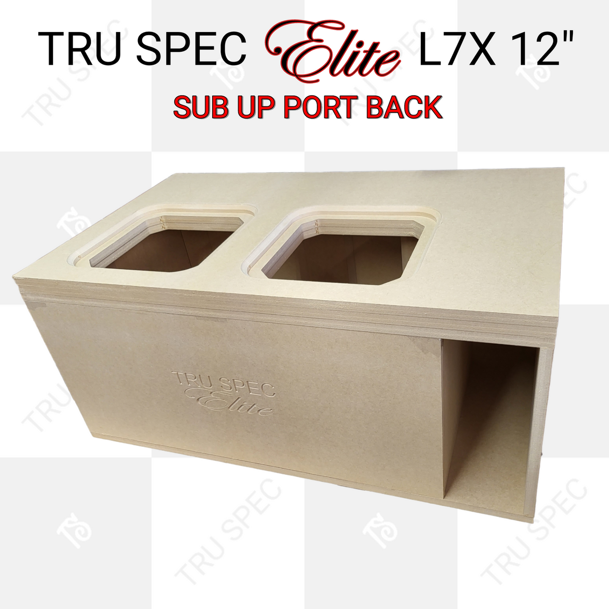 TRU SPEC Elite Prefab Dual Kicker Solo X 12" L7X Sub Up Port Back Subwoofer Enclosure