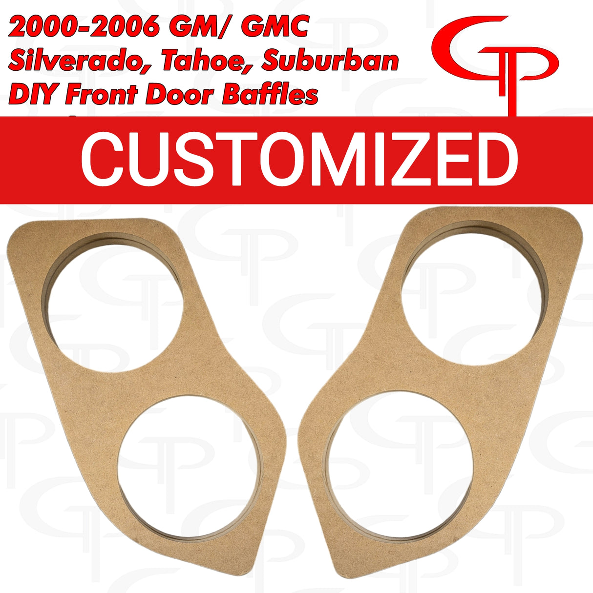 Customized GM 00-06 Silverado Tahoe Yukon Suburban Front Door Baffles 2x 6.5"