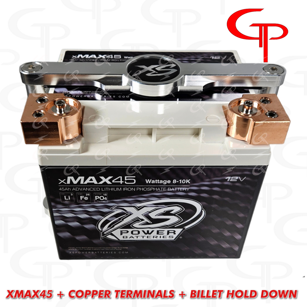 COMBO: XS POWER XMAX45 + COPPER TERMINALS + BILLET HOLD DOWN