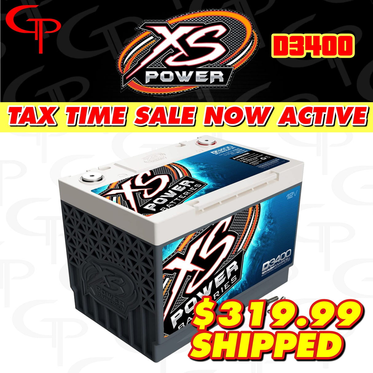 *XS POWER D3400 4000w Group 34 Car Audio Battery