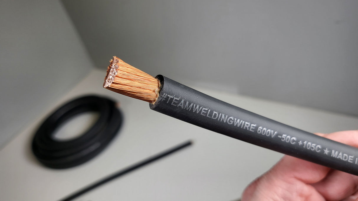 By The Foot 1/0 AWG Black Tru Spec #TeamWeldingWire Copper Wire