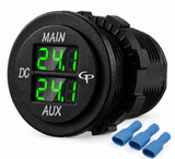 GP Dual Digital Voltage Meter: Main & Auxiliary Battery Monitor
