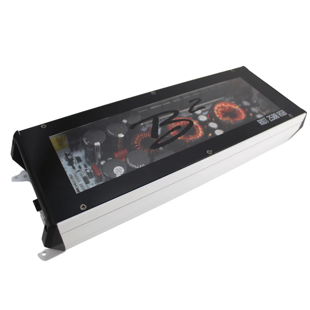 B2 Audio RIOT Series 2500W 1-Ohm Class D Monoblock Amplifier w/ RGB LED Lights