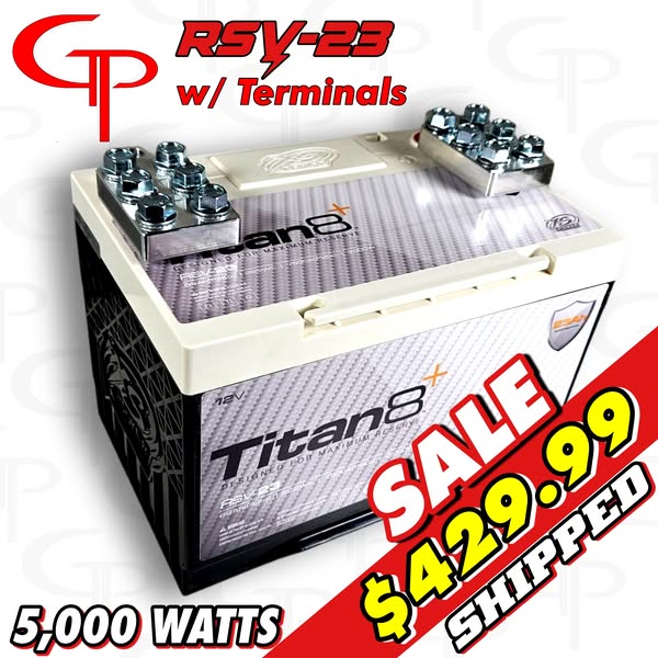 XS POWER TITAN 8 RSV-23 + 6 Spot Bolt Down Terminals LTO GROUP 34 5,000w  LITHIUM BATTERY