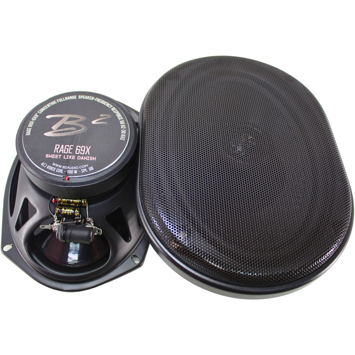 B2 Audio RAGE Series Pair of 6x9" 4-Ohm SVC 100W Concentric Full Range Speakers RAGE69X