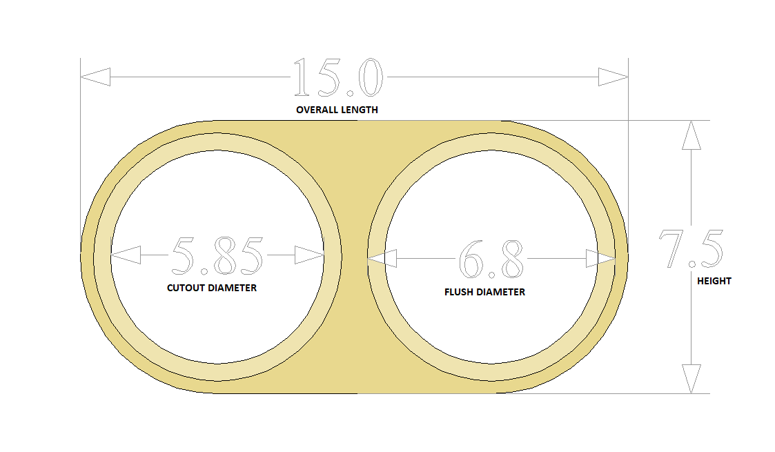 Flush Mount Dual 6.5 inch Speaker Door Pod Baffles