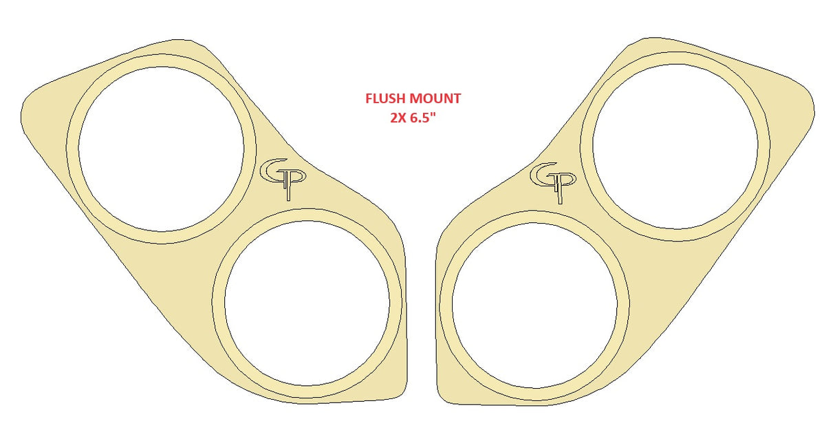 GM 00-06 Silverado Tahoe Yukon Suburban Front Door Baffles Flush Mount 2x 6.5"