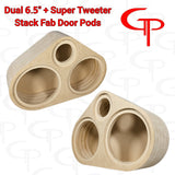 Dual 6.5" + Super Tweter Flush Mount Stack Fab Door Pods Customized