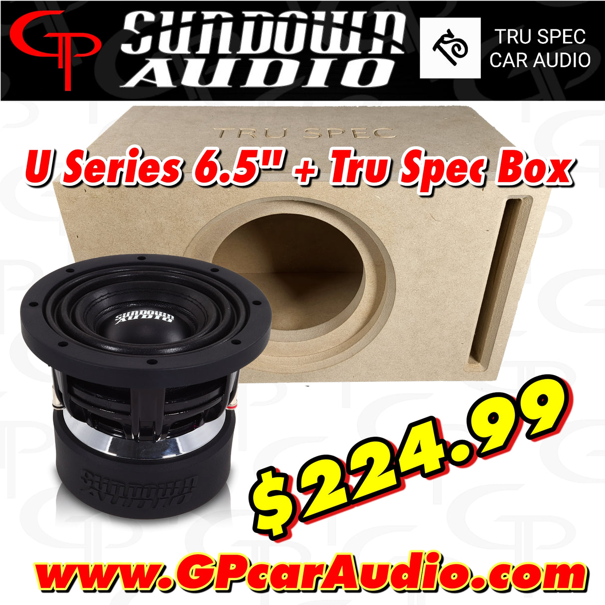 COMBO DEAL: Sundown Audio U 6.5" Subwoofer D2/ D4 + Tru Spec Box