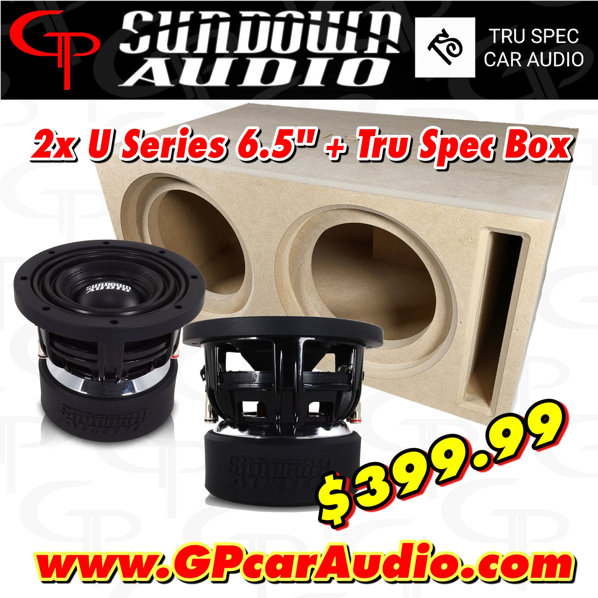 COMBO DEAL: 2x Sundown Audio U 6.5" Subwoofer D2/ D4 + Tru Spec Box