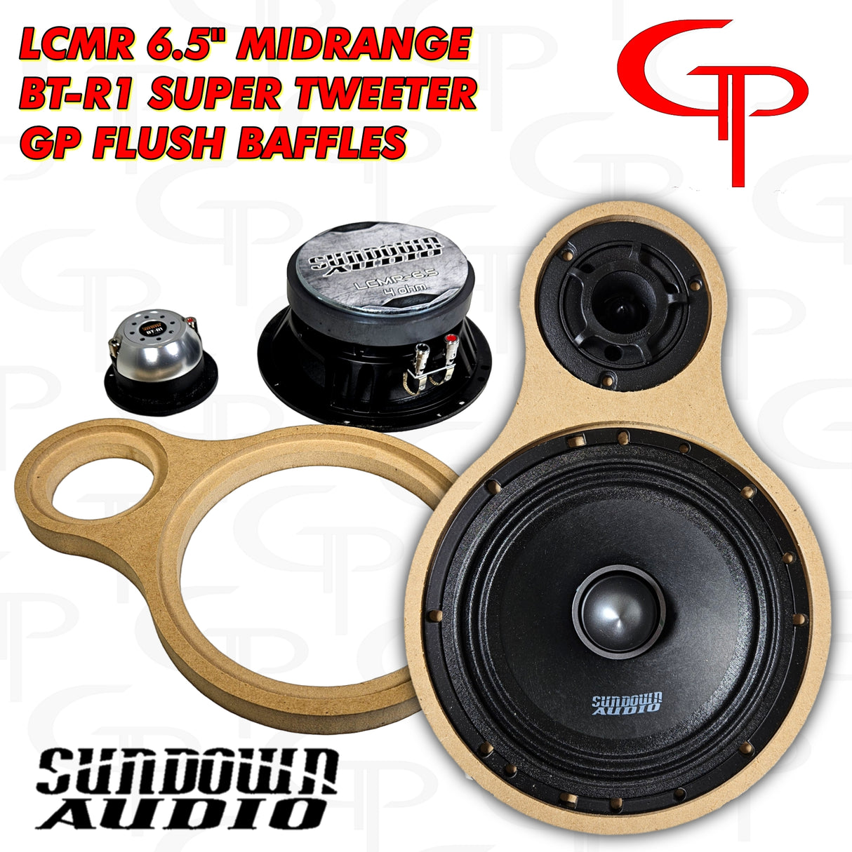 COMBO: Sundown Audio LCMR-6.5" + BT-R1 + Custom Baffles (Pair)