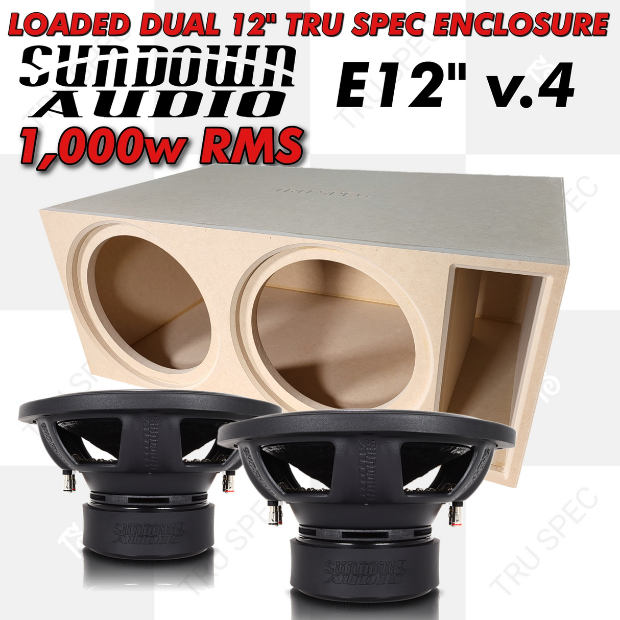 LOADED TRU SPEC Prefab 2x 12" Subwoofer Enclosure: Sundown E12" v.4