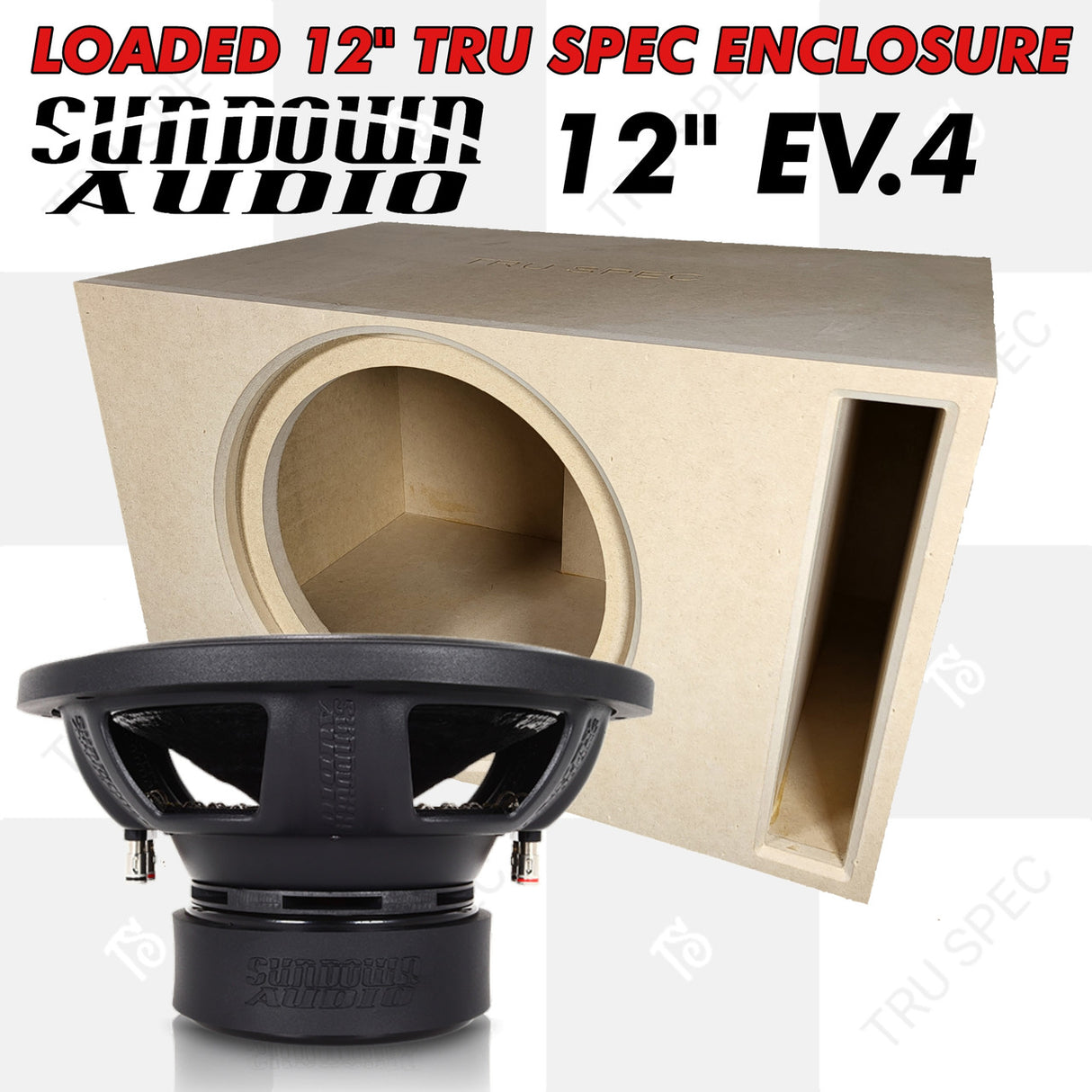 LOADED TRU SPEC Prefab Single 12" Subwoofer Enclosure: Sundown 12" E v.4