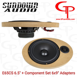 Loaded Speaker Ring: E-6.5CS 6.5" Component Speaker Set + 6x9" Adapters (Pair)