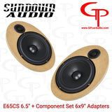 Loaded Speaker Ring: E-6.5CS 6.5" Component Speaker Set + 6x9" Adapters (Pair)